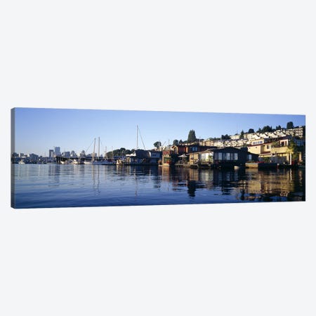 Houseboats in a lake, Lake Union, Seattle, King County, Washington State, USA Canvas Print #PIM7276} by Panoramic Images Canvas Print