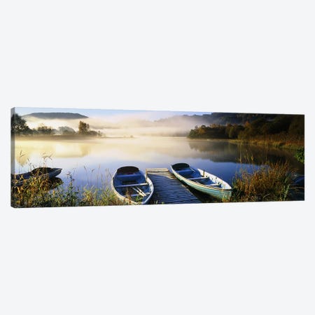 Rowboats at the lakesideEnglish Lake District, Grasmere, Cumbria, England Canvas Print #PIM7279} by Panoramic Images Canvas Artwork