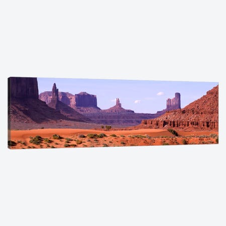 View To Northwest From 1st Marker In The Valley, Monument Valley, Arizona, USA,  Canvas Print #PIM727} by Panoramic Images Canvas Wall Art