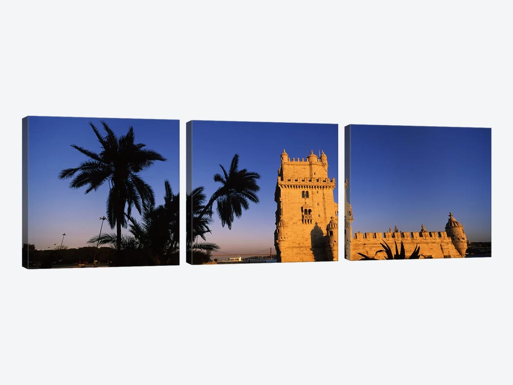 Low angle view of a tower, Torre De Belem, Belem, Lisbon, Portugal by Panoramic Images 3-piece Canvas Artwork