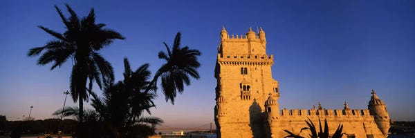 Lisbon: Low angle view of a tower, Torre De Belem, Belem, Lisbon, Portugal by Panoramic Images
