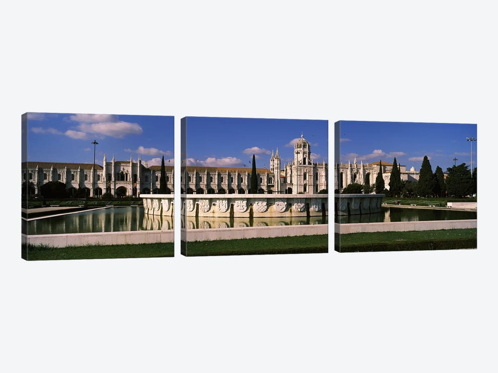 Facade of a monastery, Mosteiro Dos Jeronimos, Belem, Lisbon, Portugal by Panoramic Images 3-piece Canvas Wall Art