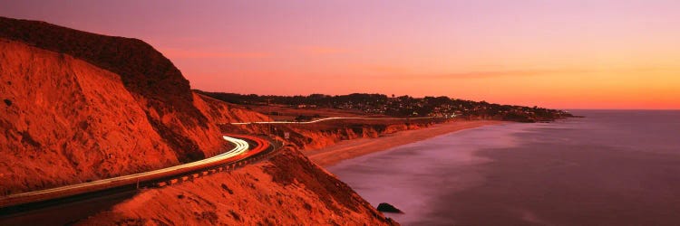 Motion Blur Along A Coastal Landscape At Sunset, California, USA