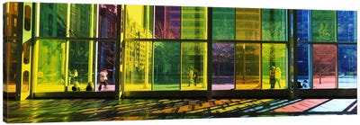 Multi-colored Glass Facade, Palais des congres de Montreal, Villa-Marie, Montreal, Quebec, Canada Canvas Art Print - Window Art