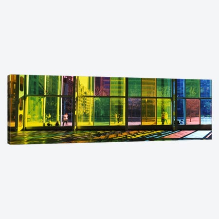 Multi-colored Glass Facade, Palais des congres de Montreal, Villa-Marie, Montreal, Quebec, Canada Canvas Print #PIM7312} by Panoramic Images Canvas Print