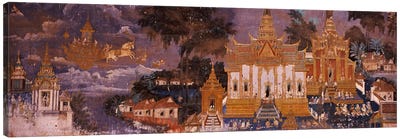 Ramayana murals in a palace, Royal Palace, Phnom Penh, Cambodia Canvas Art Print - Cambodia Art