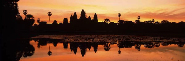 Buddhism: Silhouette of a temple, Angkor Wat, Angkor, Cambodia by Panoramic Images
