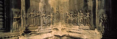 Bas relief in a temple, Angkor Wat, Angkor, Cambodia by Panoramic Images canvas print