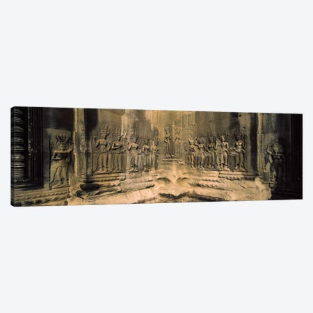 Bas relief in a temple, Angkor Wat, Angkor, Cambodia Canvas Print #PIM7327} by Panoramic Images Canvas Art Print