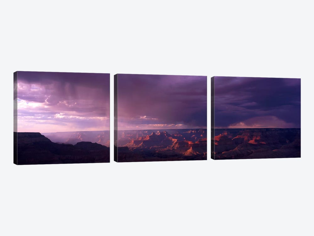Storm Clouds Over Grand Canyon National Park, Arizona, USA by Panoramic Images 3-piece Canvas Wall Art