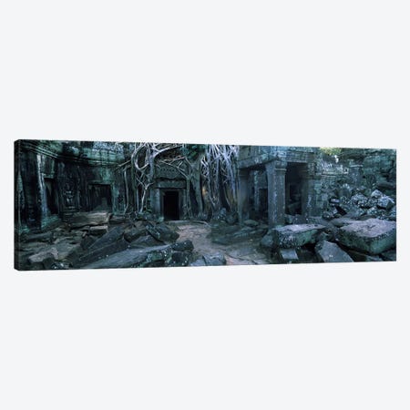 Overgrown tree roots on ruins of a temple, Ta Prohm Temple, Angkor, Cambodia Canvas Print #PIM7332} by Panoramic Images Canvas Print