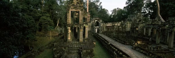 Masonry: Ruins of a temple, Preah Khan, Angkor, Cambodia #2 by Panoramic Images