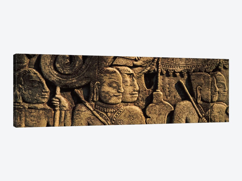 Sculptures in a temple, Bayon Temple, Angkor, Cambodia by Panoramic Images 1-piece Canvas Wall Art