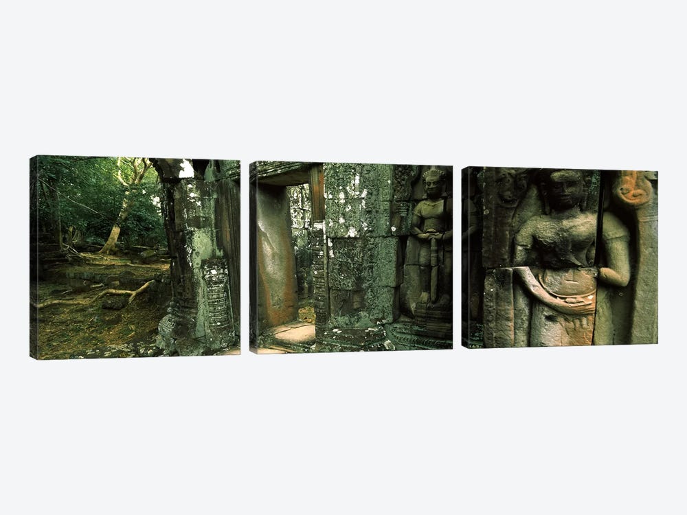 Ruins of a templeBanteay Kdei, Angkor, Cambodia by Panoramic Images 3-piece Canvas Print