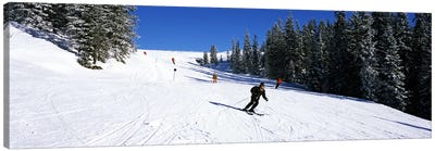 Tourists skiing, Kitzbuhel, Westendorf, Tirol, Austria Canvas Art Print - Athlete Art