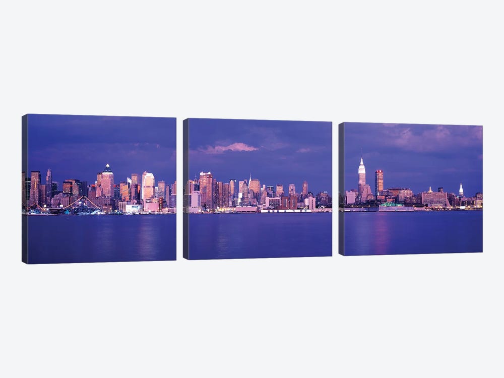 Hudson River, NYC, New York City, New York State, USA by Panoramic Images 3-piece Canvas Print