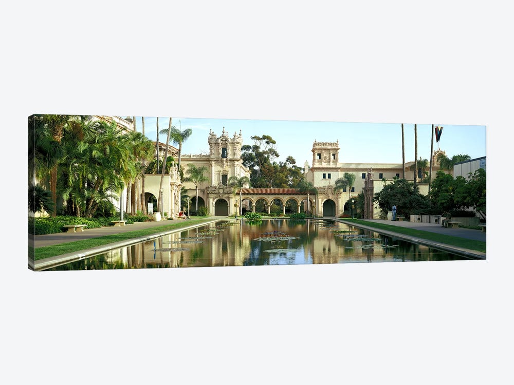 Reflecting pool in front of a building, Balboa Park, San Diego, California, USA by Panoramic Images 1-piece Canvas Artwork