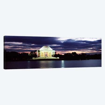 Monument lit up at dusk, Jefferson Memorial, Washington DC, USA Canvas Print #PIM7365} by Panoramic Images Canvas Print
