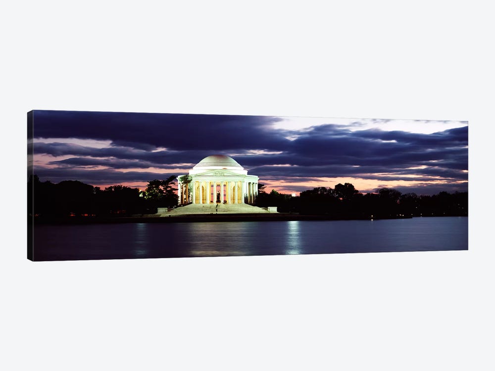 Monument lit up at dusk, Jefferson Memorial, Washington DC, USA by Panoramic Images 1-piece Canvas Print