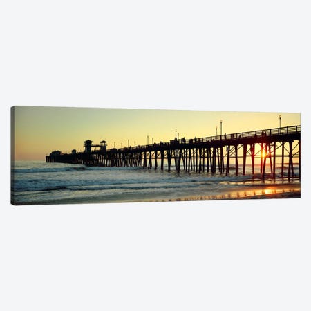 Pier in the ocean at sunsetOceanside, San Diego County, California, USA Canvas Print #PIM7367} by Panoramic Images Canvas Art Print