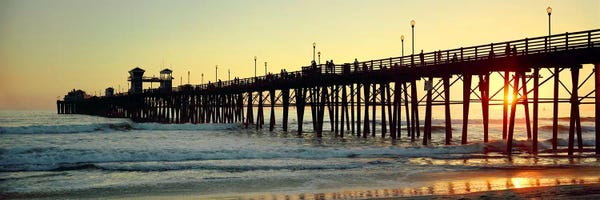 Nautical: Pier in the ocean at sunsetOceanside, San Diego County, California, USA by Panoramic Images