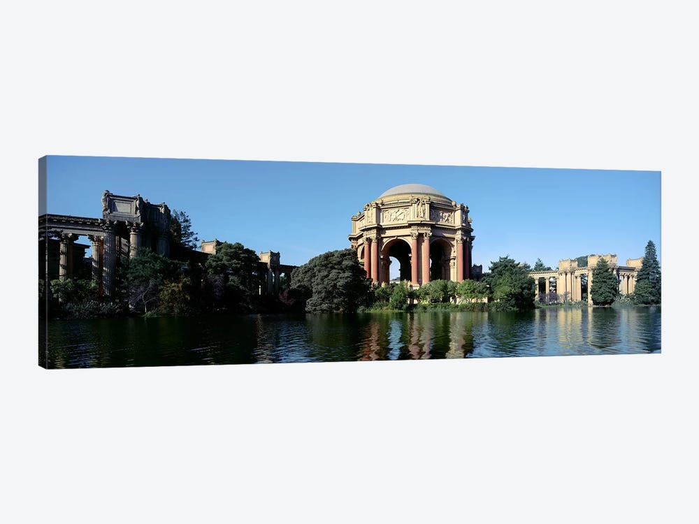 Reflection of an art museum in water, Palace Of Fine Arts, Marina District, San Francisco, California, USA by Panoramic Images 1-piece Canvas Wall Art