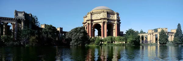 Reflection of an art museum in water, Palace Of Fine Arts, Marina District, San Francisco, California, USA