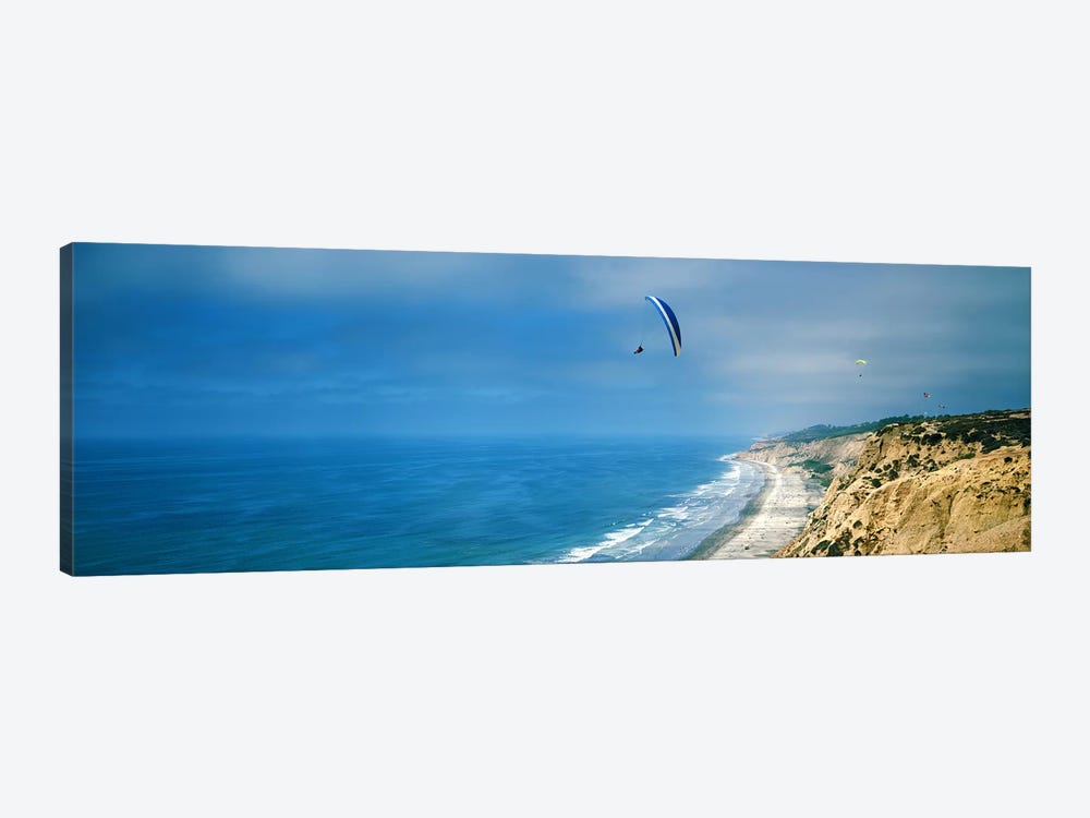 Paragliders over the coast, La Jolla, San Diego, California, USA by Panoramic Images 1-piece Canvas Art Print