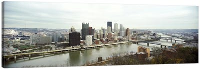 High angle view of a city, Pittsburgh, Allegheny County, Pennsylvania, USA Canvas Art Print - Pittsburgh Skylines