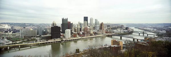 Pennsylvania: High angle view of a city, Pittsburgh, Allegheny County, Pennsylvania, USA by Panoramic Images