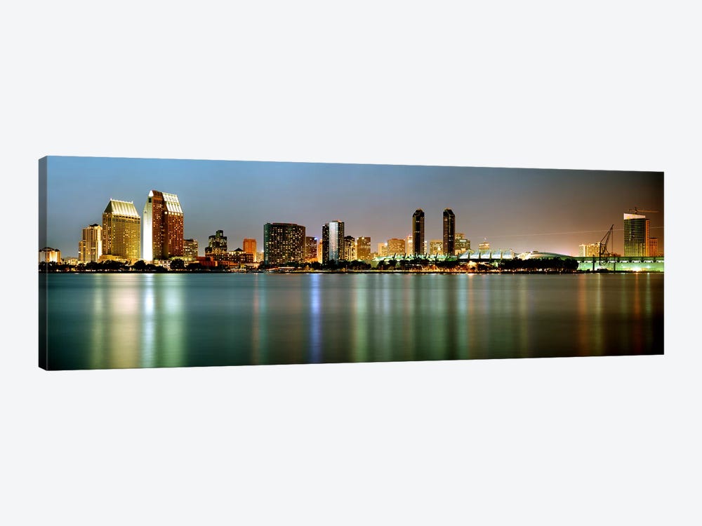 City skyline at night, San Diego, California, USA by Panoramic Images 1-piece Canvas Art Print