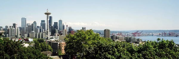 Seattle: Skyscrapers in a citySpace Needle, Seattle, Washington State, USA by Panoramic Images