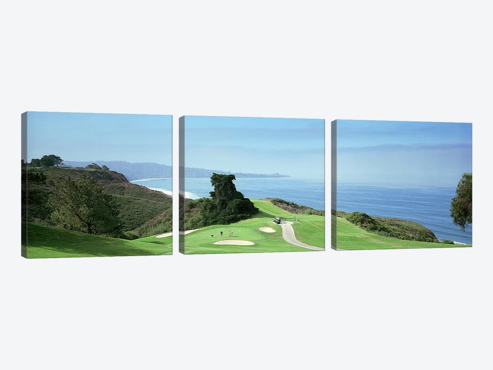 Golf course at the coastTorrey Pines Golf Course, San Diego, California, USA by Panoramic Images 3-piece Canvas Wall Art
