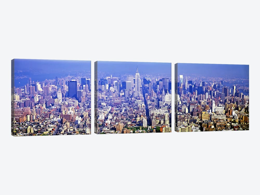 Aerial view of a cityscapeManhattan, New York City, New York State, USA by Panoramic Images 3-piece Canvas Art