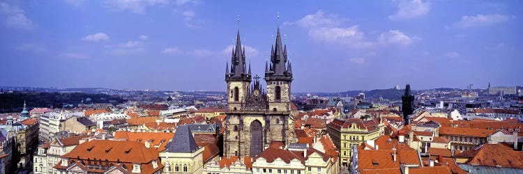 Church in a city, Tyn Church, Prague Old Town Square, Prague, Czech Republic