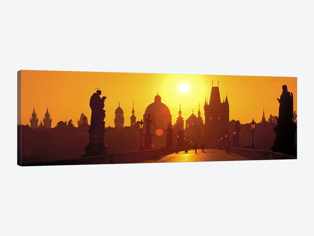 Statues along a bridgeCharles Bridge, Prague, Czech Republic by Panoramic Images 1-piece Canvas Art Print