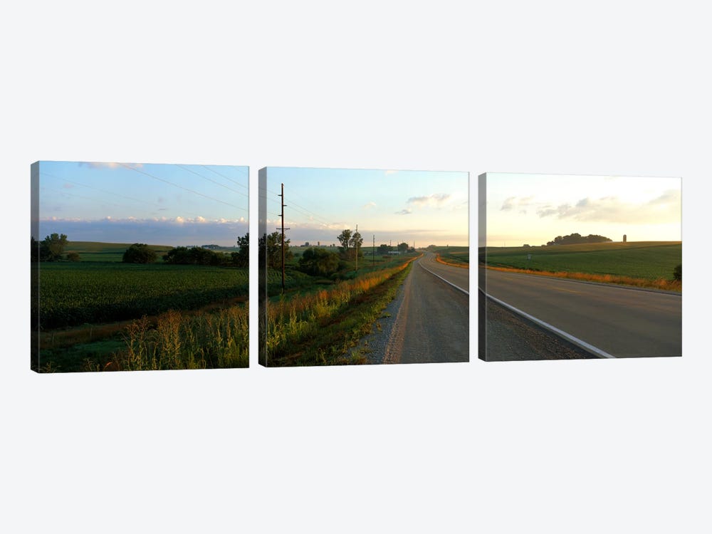 Highway Eastern IA by Panoramic Images 3-piece Canvas Art