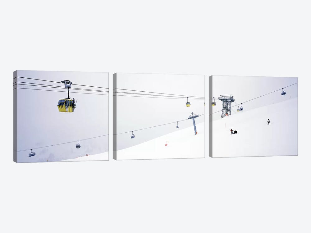 Ski lifts in a ski resortArlberg, St. Anton, Austria by Panoramic Images 3-piece Canvas Art Print