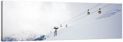 Ski lifts in a ski resort, Arlberg, St. Anton, Austria Canvas Art Print - Skiing Art