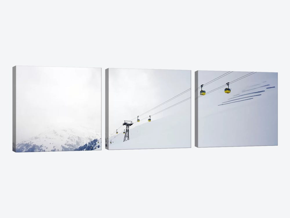 Ski lifts in a ski resort, Arlberg, St. Anton, Austria by Panoramic Images 3-piece Canvas Wall Art