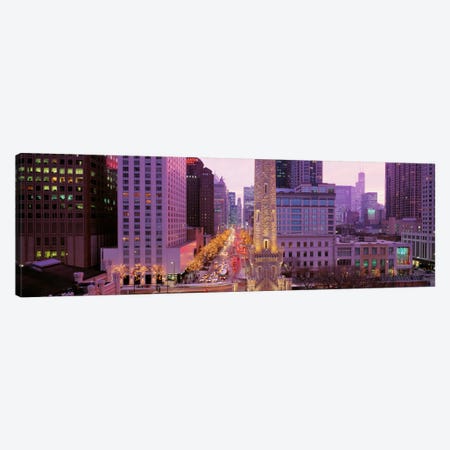 Twilight, Downtown, City Scene, Loop, Chicago, Illinois, USA Canvas Print #PIM739} by Panoramic Images Canvas Artwork