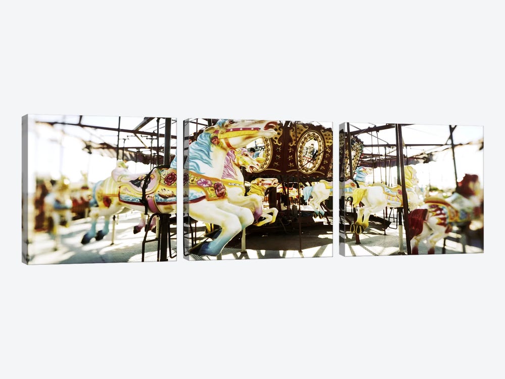 Close-up of carousel horsesConey Island, Brooklyn, New York City, New York State, USA by Panoramic Images 3-piece Art Print