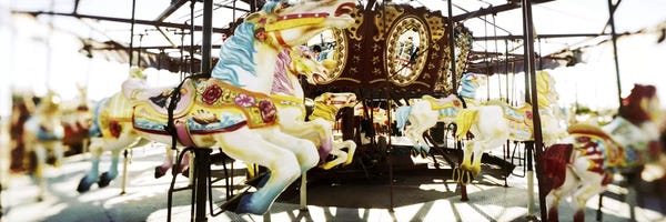 Carousels: Close-up of carousel horsesConey Island, Brooklyn, New York City, New York State, USA by Panoramic Images