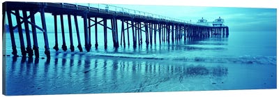 Pier at sunset, Malibu Pier, Malibu, Los Angeles County, California, USA Canvas Art Print - Dock & Pier Art
