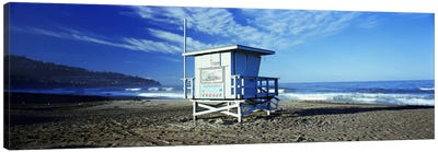 Lifeguard hut on the beach, Torrance Beach, Torrance, Los Angeles County, California, USA Canvas Art Print - Los Angeles Art
