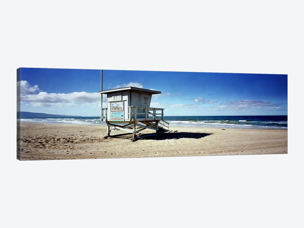 Lifeguard hut on the beach8th Street Lifeguard Station, Manhattan Beach, Los Angeles County, California, USA by Panoramic Images 1-piece Canvas Artwork