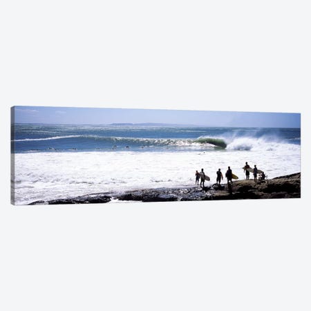 Silhouette of surfers standing on the beach, Australia #2 Canvas Print #PIM7410} by Panoramic Images Canvas Artwork