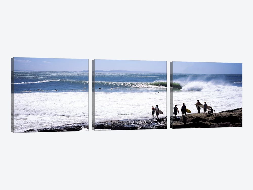 Silhouette of surfers standing on the beach, Australia #2 by Panoramic Images 3-piece Canvas Art