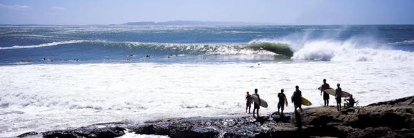 Adventure: Silhouette of surfers standing on the beach, Australia #2 by Panoramic Images