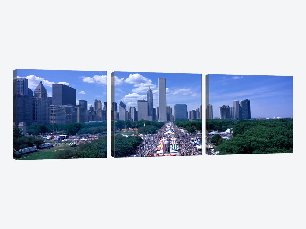 Taste of Chicago Chicago IL by Panoramic Images 3-piece Canvas Artwork